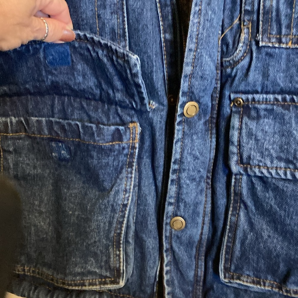 Wrangler Blue Denim Jacket with Brown Collar - Picture 4 of 13